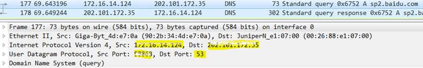 DNS数据包截图